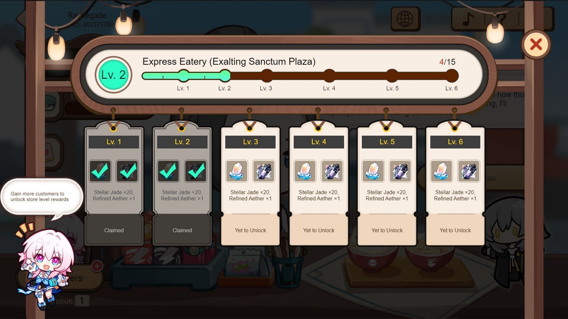 Image showing the rewards from The Way of the Stomach web event (Image via HoYoverse)
